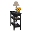 Pemberly Row One-Drawer End Table w/Charging Station in Black Wood Finish