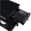 Pemberly Row One-Drawer End Table w/Charging Station in Black Wood Finish