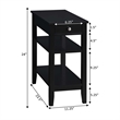 Pemberly Row One-Drawer End Table w/Charging Station in Black Wood Finish