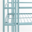 Pemberly Row Three-Tier Folding Metal Shelf with Seafoam Blue Metal Frame
