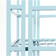 Pemberly Row Three-Tier Folding Metal Corner Shelf with Seafoam Blue Metal Frame