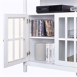 Pemberly Row Deluxe 48-inch TV Stand with Storage Cabinets & Shelf in White Wood