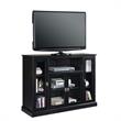 Pemberley Row Solid Pine Black TV Stand Rectangular Tempered Glass 52