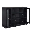 Pemberley Row Solid Pine Black TV Stand Rectangular Tempered Glass 52