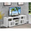 Pemberly Row 60-inch TV Stand with Storage Cabinets and Shelves in White Wood