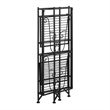 Pemberly Row Three-Tier Folding Metal Shelf with Scroll Design in Black Metal