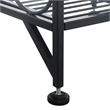 Pemberly Row Three-Tier Folding Metal Shelf with Scroll Design in Black Metal