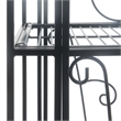 Pemberly Row Three-Tier Folding Metal Shelf with Scroll Design in Black Metal