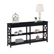 Pemberly Row Two-Drawer 60-inch Console Table with Shelves in Black Wood Finish