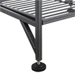 Pemberly Row Three-Tier Wide Folding Metal Shelf with Textured Gray Metal Frame