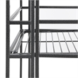 Pemberly Row Three-Tier Wide Folding Metal Shelf with Textured Gray Metal Frame