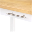 Pemberly Row 3-Tier Butcher Block Kitchen Prep Island with Drawer- White Wood
