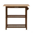 Pemberley Row Solid Wood Espresso Kitchen Island Rectangular Stationary 40