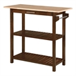 Pemberley Row Solid Wood Espresso Kitchen Island Rectangular Stationary 40