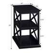 Pemberly Row Chairside End Table with Shelves in Black Wood Finish and 