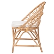 Pemberly Row Modern Rattan Peacock Accent Chair in Natural Brown