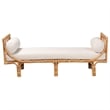 Pemberly Row Contemporary Bohemian Rattan Daybed in Natural Brown
