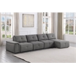Pemberly Row Linen Fabric Upholstered Arm Only in Gray