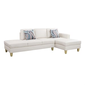 Pemberly Row Modern / Contemporay Sectional Sofa Cream White