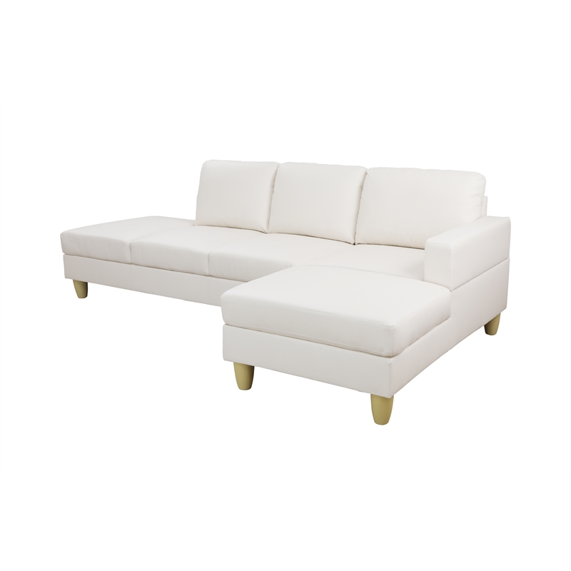 Pemberly Row Modern / Contemporay Sectional Sofa Cream White