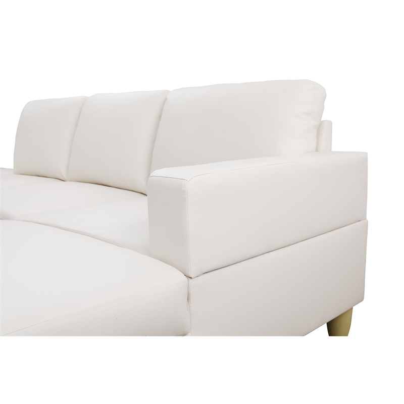 Pemberly Row Modern / Contemporay Sectional Sofa Cream White