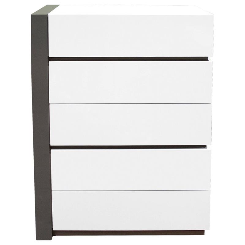 Pemberly Row 5-Drawer Engineered Wood Bedroom Chest in White