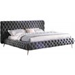 Pemberly Row Modern Tufted Fabric Platform Queen Bed in Gray