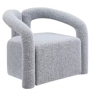 Pemberly Row Modern / Contemporay Gray Boucle Fabric Arm Chair