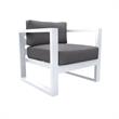 Pemberly Row 4-Piece Modern Aluminum Outdoor Set in White/Gray