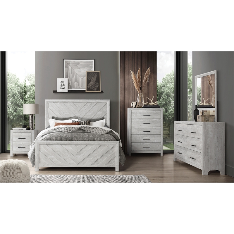 Pemberly Row Modern / Contemporay Twin Bed Made with Wood in Gray