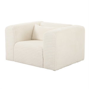 Pemberley Row Corduroy Cream Armchair Rectangular Liquid-Resisting 26.8&quotH x 45.7&quotW x 39.4&quotD