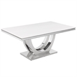 Pemberly Row Silver Faux Marble Pedestal Dining Table (Seats 6)