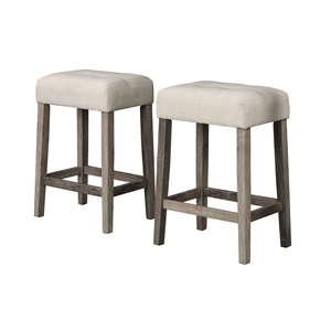 Pemberly Row Modern 24&quot Wood Counter Stool in Charcoal (Set of 2)