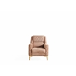 Pemberly Row Contemporary Velvet Fabric Wooden Chair in Copper