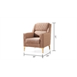 Pemberly Row Contemporary Velvet Fabric Wooden Chair in Copper