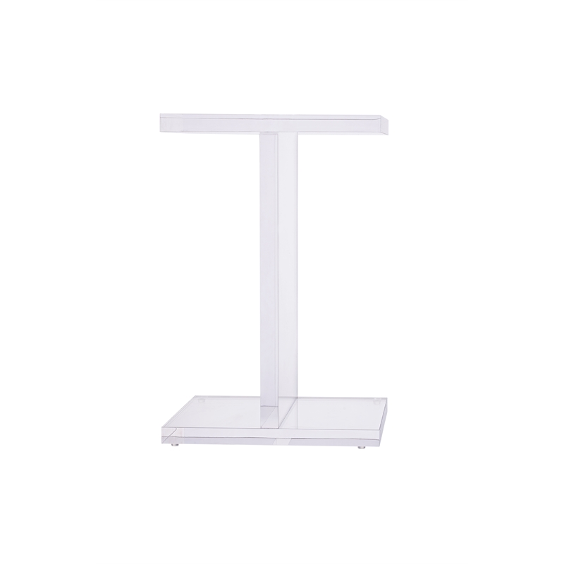 Pemberly Row Contemporary Clear Beam Plastic Acrylic Side Table