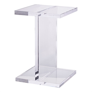 Pemberly Row Contemporary Clear Beam Plastic Acrylic Side Table