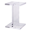 Pemberly Row Contemporary Clear Beam Plastic Acrylic Side Table