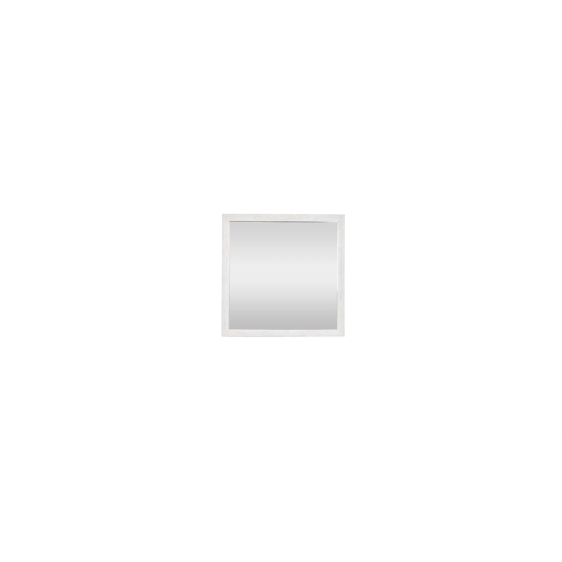 Pemberly Row Contemporary Square Mirror Made With Wood in Gray