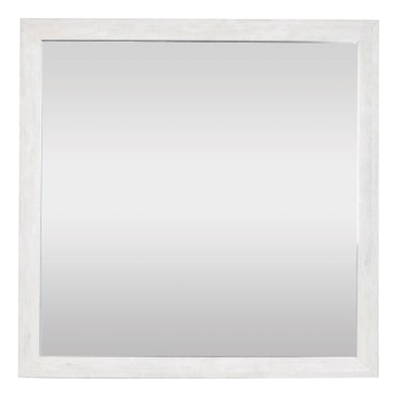 Pemberly Row Contemporary Square Mirror Made With Wood in Gray
