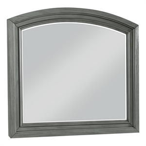 Pemberly Row Contemporary Mirror Made with Wood in Gray Finish