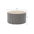 Pemberly Row Contemporary Jungle Wood Coffee Table in Gray Color