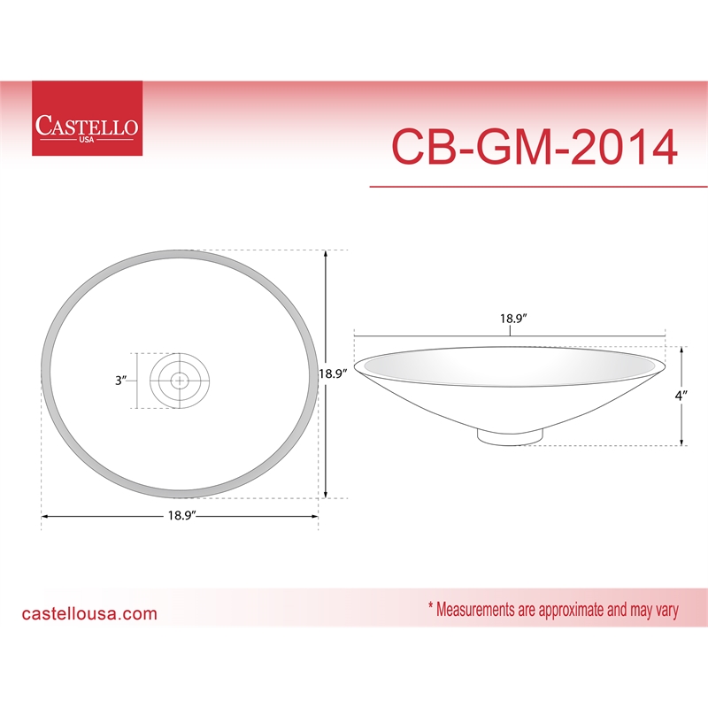 Pemberly Row Circular Solid Surface Stone Bathroom Sink in White
