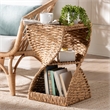 Pemberly Row 2-Shelf Seagrass & Metal End Table in Natural Brown