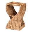 Pemberly Row 2-Shelf Seagrass & Metal End Table in Natural Brown