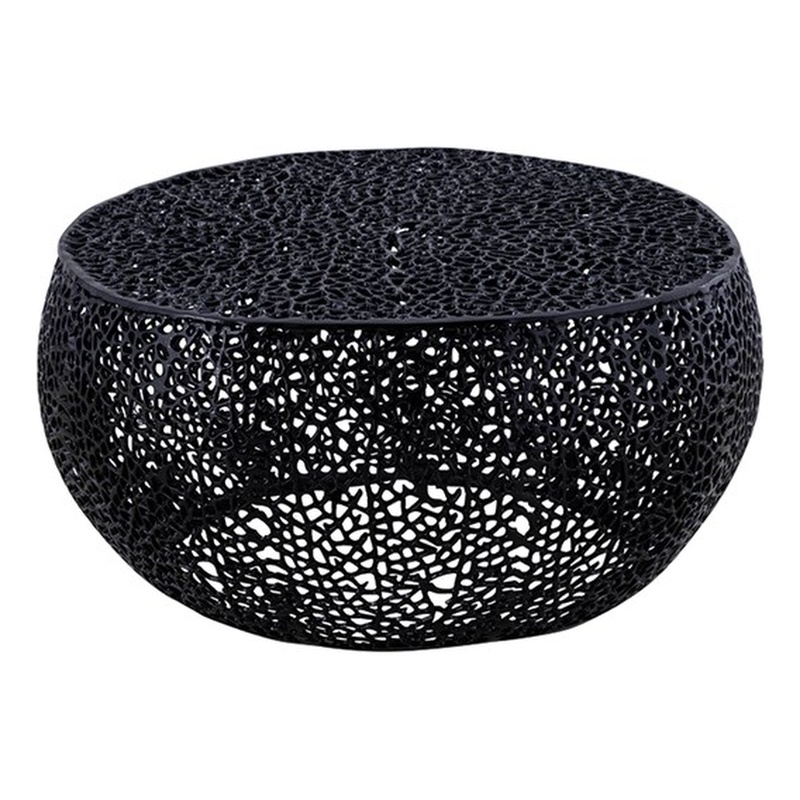 Pemberley Row Aluminum Black Coffee Table Round Durable 32