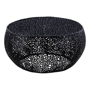 Pemberley Row Aluminum Black Coffee Table Round Durable 32&quotW x 32&quotD x 16&quotH
