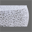 Pemberly Row Round Coffee Table Made with Aluminum in White Color