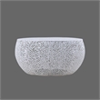 Pemberly Row Round Coffee Table Made with Aluminum in White Color