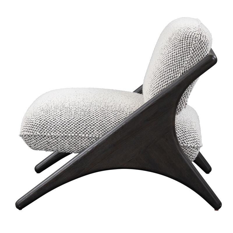 Pemberly Row Gray Accent Chair with Dimensional Fabric Upholstery